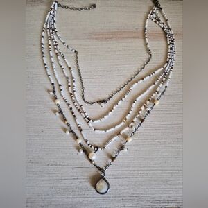 Elegant SILPADA Sterling Silver, Five Strand Ladies Necklace with Logo